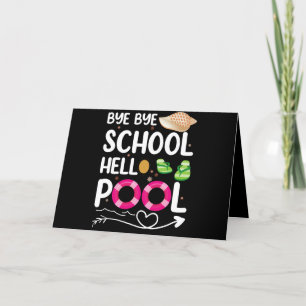 Totsiens school hallo zwembad laatste schooldag bedankkaart