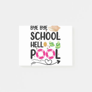 Totsiens school hallo zwembad laatste schooldag post-it® notes