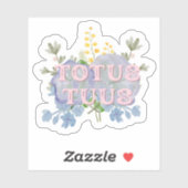 Totus Tuus Catholic Marian Floral Sticker (Feuille)