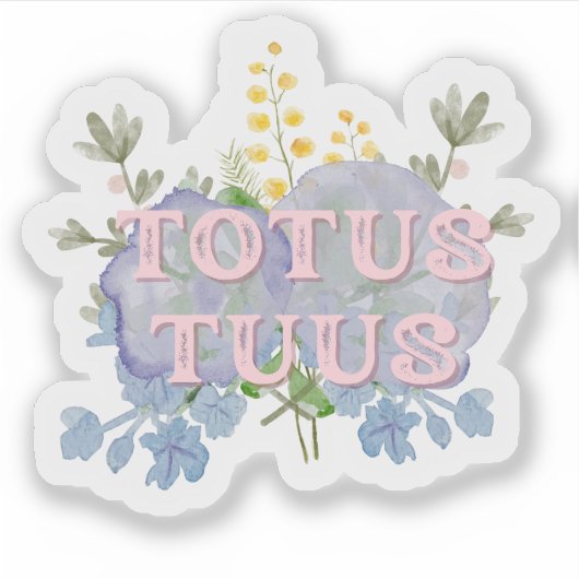 Totus Tuus Catholic Marian Floral Sticker (Devant)