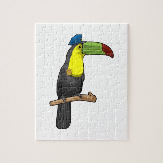 Toucan als politieagent legpuzzel (Verticaal)