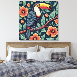 Toucan Batik Art Canvas Afdruk