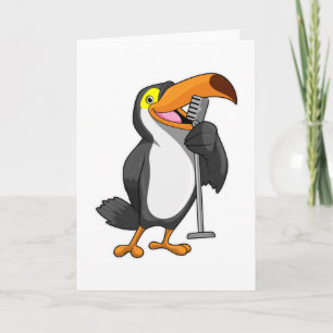 Toucan bij muziek met microfoon kaart