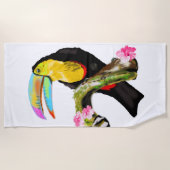 Toucan Bird Beach Serviette Toco Votre Couleur (Devant)