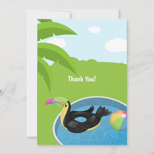Toucan Bird Floatie Pool Birthday Bedankkaart (Voorkant)