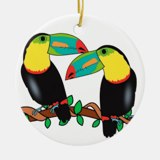 Toucan bird love art keramisch ornament
