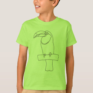 Toucan Bird Outline Tekening op t-shirts
