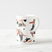 Toucan Birds Summer Tropical Greenery Art Porselein Kop (Voorkant rechts)