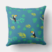 Toucan Blauwe en Groene Tropische Regenwoud Kussen (Achterkant)