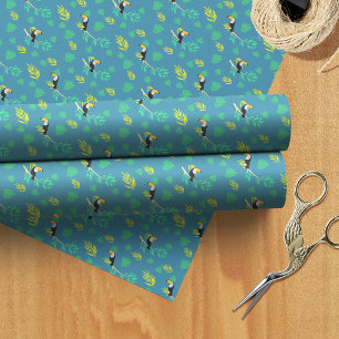 Toucan Blue en Green Tropical Rainforest Cadeaupapier