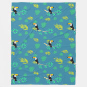 Toucan Blue en Green Tropical Rainforest Fleece Deken (Voorkant)