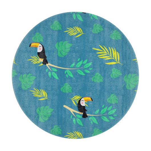 Toucan Blue en Green Tropical Rainforest Snijplank (Voorkant)