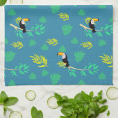 Toucan Blue en Green Tropical Rainforest Theedoek (Gevouwen)