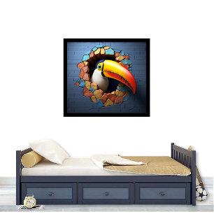 Toucan Breaking Out Print Poster kunstwerk muursch