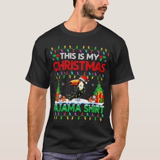 Toucan Christmas Santa Hat Pajama Shirt - Toucan L (Voorkant)