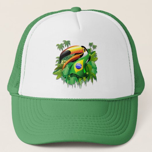 Toucan de Toco avec des casquettes de drapeau du (Devant)