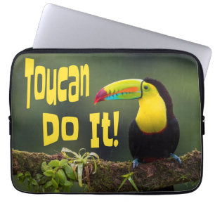 Toucan doet het! Colorful Bird Motivatie Funny Pun Laptop Sleeve