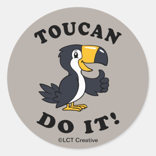 Toucan doet het ronde sticker (Voorkant)