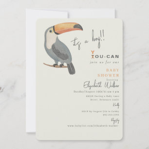 Toucan doet mee Het is een jongens babyshower II Kaart