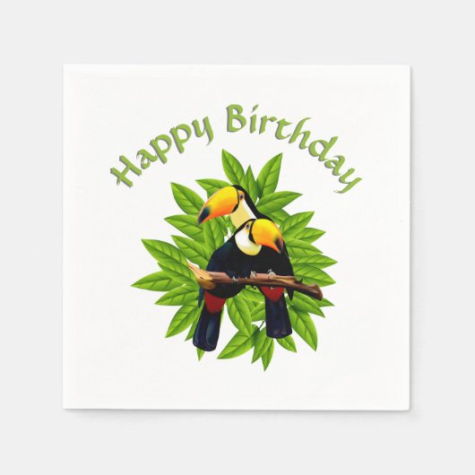 Toucan Duo Birthday Servet (Voorkant)