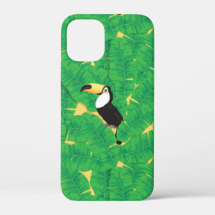 Toucan- en banaanbladeren iPhone 12 mini hoesje