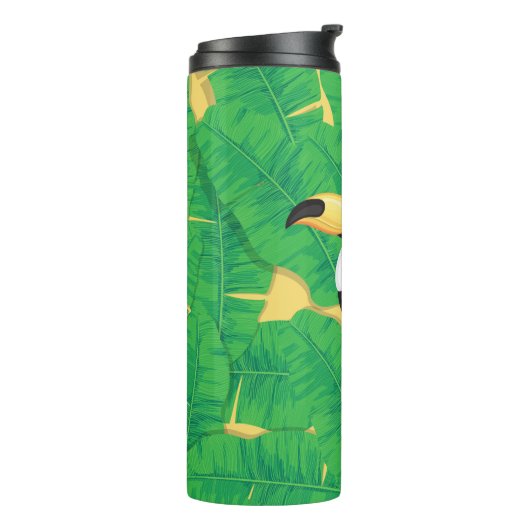 Toucan- en banaanbladeren thermosbeker (Gedraaid links)