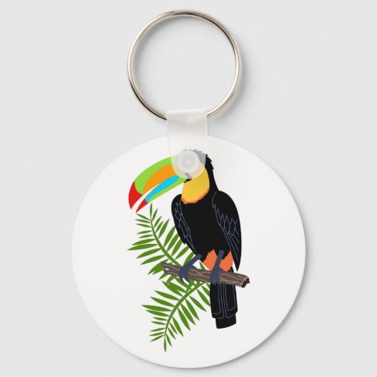 TOUCAN- EN PALMVERLIES SLEUTELHANGER (Voorkant)
