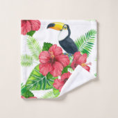 Toucan en tropical bouquet bad handdoek (Wasdoekje)