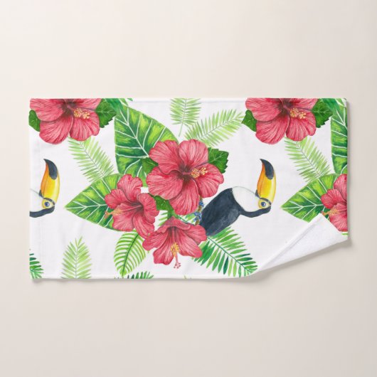Toucan en tropical bouquet bad handdoek (Handdoek)