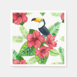 Toucan en tropical bouquet servet