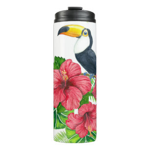 Toucan en tropical bouquet thermosbeker