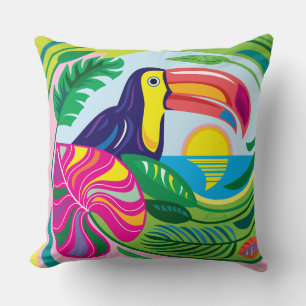 Toucan en tropische bladeren kussen