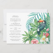 Toucan en tropische bladeren | Moderne zomerbruilo Kaart (Voorkant)