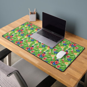 Toucan- en tropische floraals die papier verpakken bureaumat