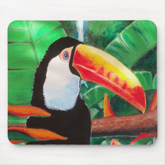 Toucan Exotic Oerwoud Bird Willife Muismat Art (Voorkant)