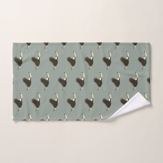 Toucan Exotisch Dier Patroon Sage Groen Bad Handdoek (Handdoek)
