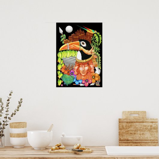 Toucan Fantasy Art Design Poster (Keuken)