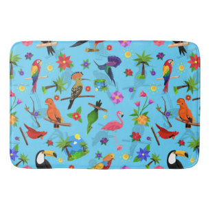 Toucan Flamingo and Arara Seamless Birds Pattern Badmat