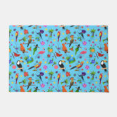 Toucan Flamingo and Arara Seamless Birds Pattern Deurmat (Voorkant)