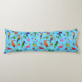 Toucan Flamingo and Arara Seamless Birds Pattern Lichaamskussen (Voorkant)