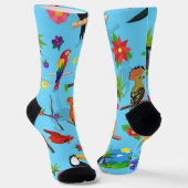 Toucan Flamingo and Arara Seamless Birds Pattern Sokken (Gebogen)