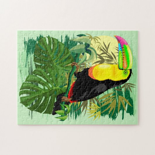 Toucan in Green Amazonia Rainforest Legpuzzel (Horizontaal)