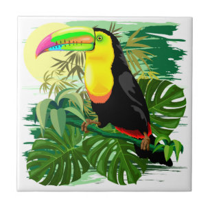 Toucan in Green Amazonia Rainforest Tegeltje