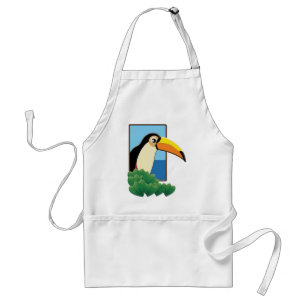 Toucan in het venster standaard schort