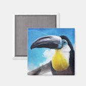 Toucan in Misty Air digital tropical bird Magneet (Voorkant / Achterkant)