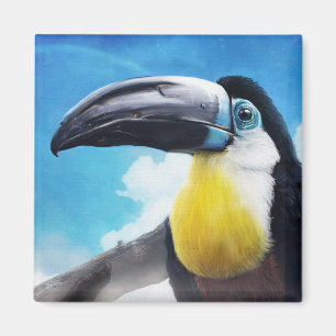 Toucan in Misty Air digital tropical bird Magneet