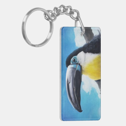 Toucan in Misty Air digital tropical bird Sleutelhanger (Voorkant Links)