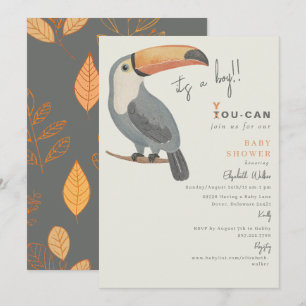 Toucan Join Us Het is een Baby shower voor jongens Kaart