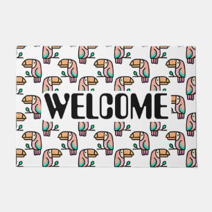 toucan jungle oerwoud vogel pastel regenboog carto deurmat