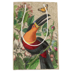 Toucan Jungle Tropische Vogel Mooie Antiek Medium Cadeauzakje